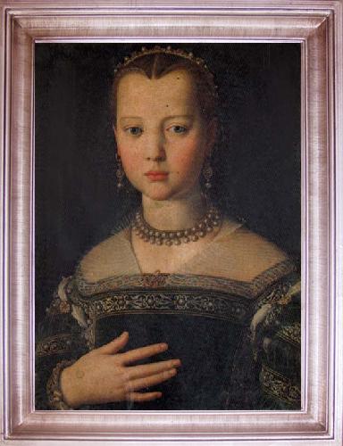framed  Agnolo Bronzino Portrait of Maria de